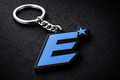 Blue "E" Keychain