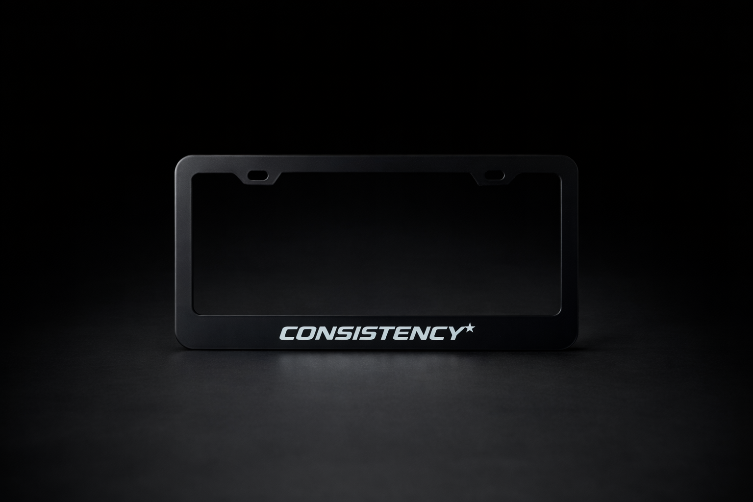 "Consistency" License Plate Frame