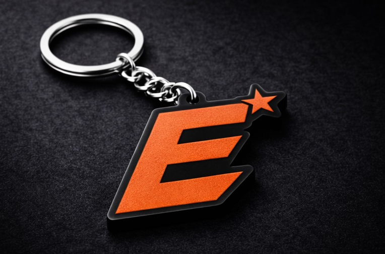 Orange "E" Keychain