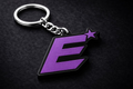 Purple "E" Keychain